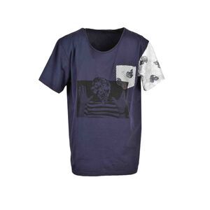 Gabriele Pasini Graphic Tee Skull Print Short Sleeve Men Blue Shirts